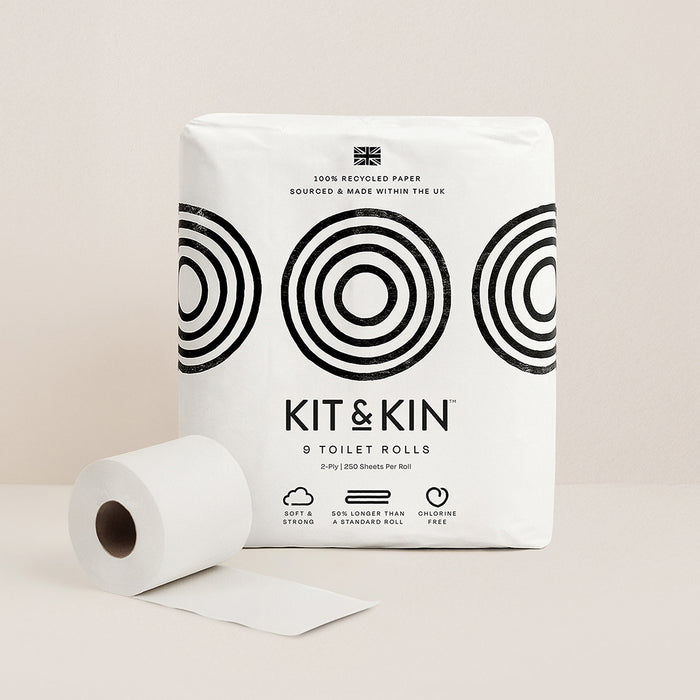 Kit & Kin best eco toilet roll made from 100% recycled paper, soft, strong and sustainable for everyday use