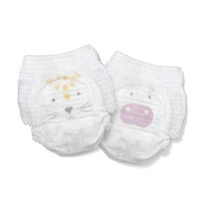 Size 4 nappy pants: hippo & leopard