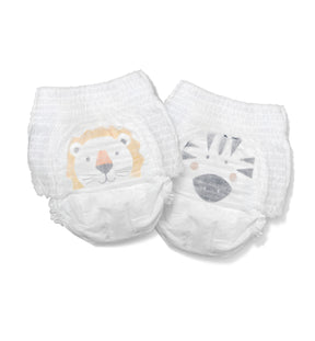 Size 5 nappy pants: zebra & lion